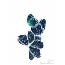Carte A5 papillons bleus